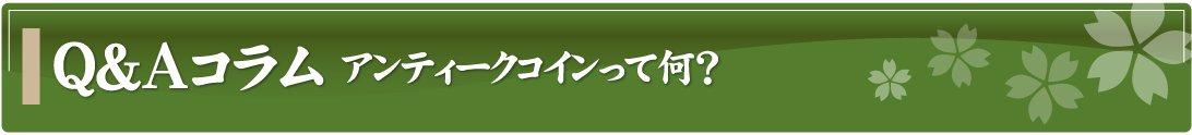Q&Aコラム～アンティークコインって何？～
