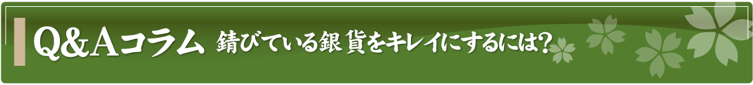 Q&Aコラム～錆びている銀貨をキレイにするには？～