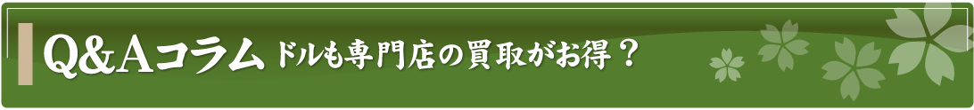 Q&Aコラム～ドルも専門店の買取がお得？～