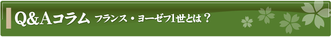 Q&Aコラム～フランス・ヨーゼフ1世とは？ ～