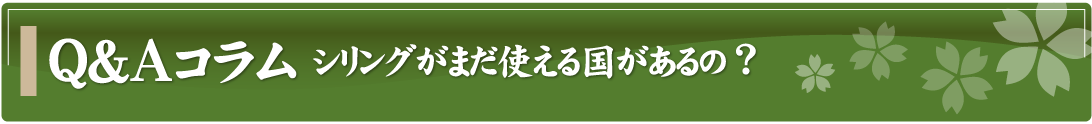 Q&Aコラム～シリングがまだ使える国があるの？～