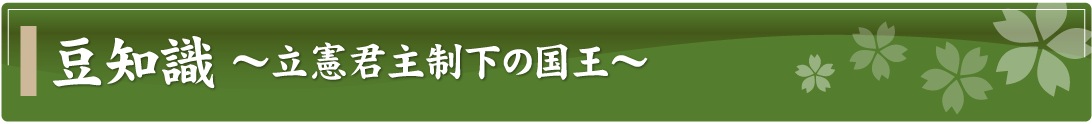 豆知識～立憲君主制下の国王～